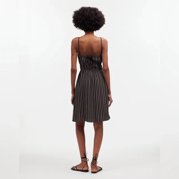 Madewell Smocked Stripe Mini Dress in Mini Dot Stripe - Picture 3 of 9